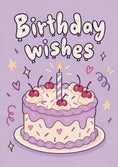 Load image into Gallery viewer, Purple Cherry Cake 21st Birthday Card for Her
