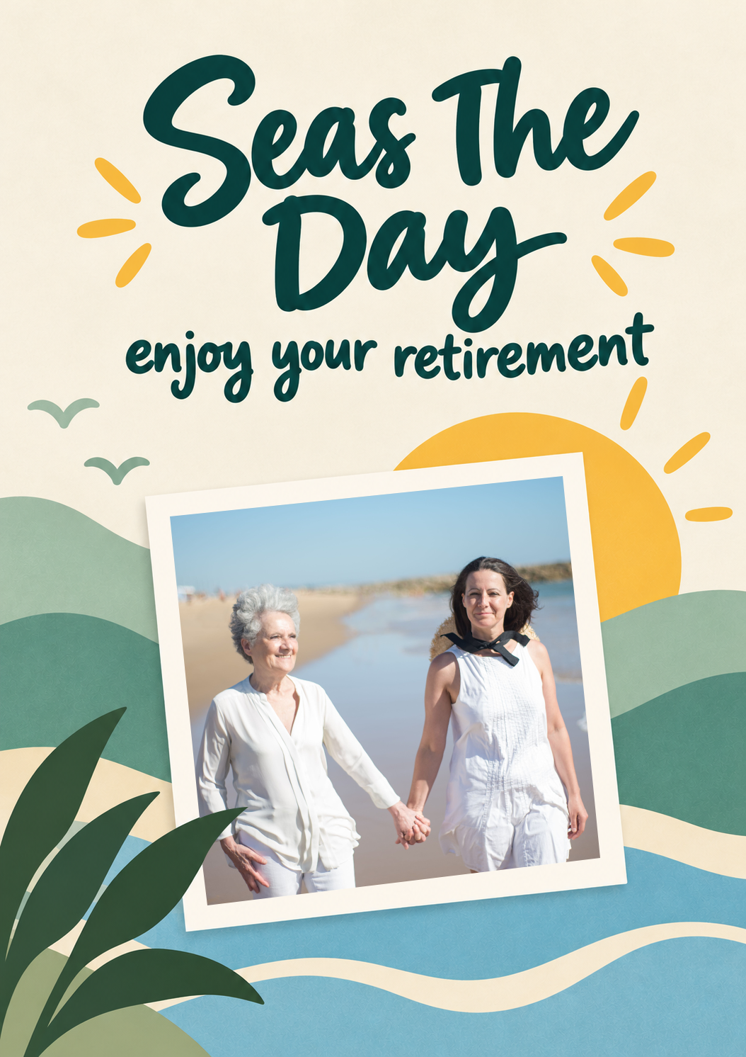 Funny Seas The Day Best Friend Photo Upload Retirement Card