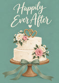 Load image into Gallery viewer, Happily Ever After Floral Cake Wedding Card
