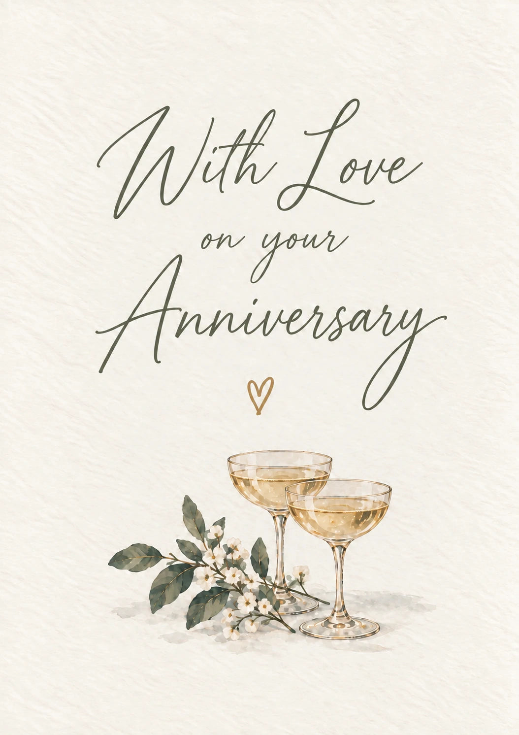 With Love Champagne Coupes Anniversary Card for Brother and Partner
