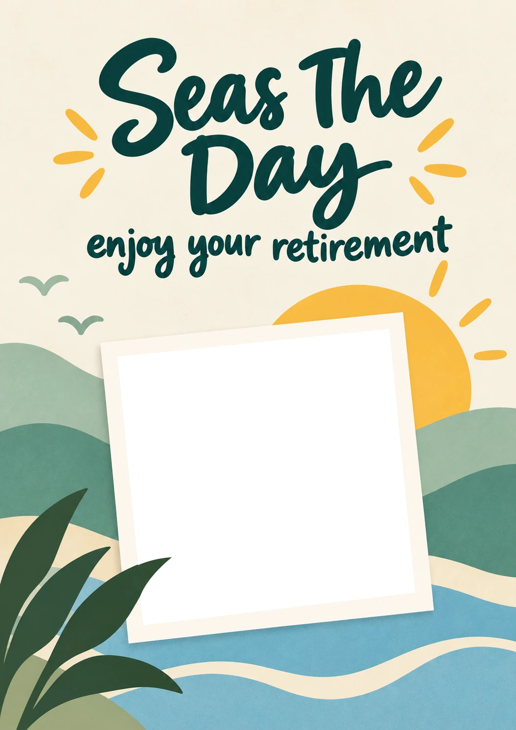 Funny Seas The Day Best Friend Photo Upload Retirement Card