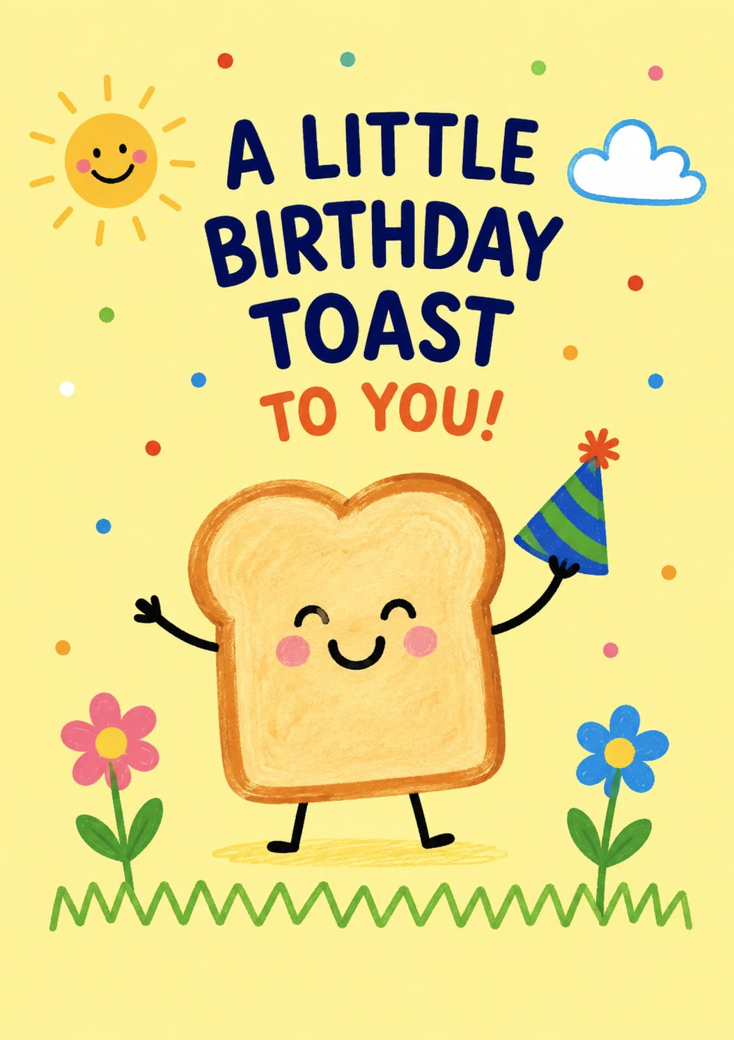 Funny Happy Toast Pun 8th Birthday Card