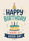Load image into Gallery viewer, Colourful Party Hat and Cake 13th Birthday Card
