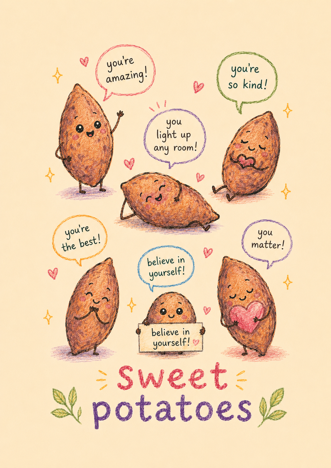Funny Sweet Potatoes Compliments Birthday Card