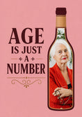 Load image into Gallery viewer, Funny Age Is Just a Number Wine Bottle Photo Upload Birthday Card for Her
