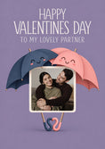 Load image into Gallery viewer, Cute Umbrella Couple Photo Upload Valentine's Day Card for Partner
