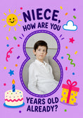 Load image into Gallery viewer, Funny Niece How Are You 8 Years Old Photo Upload Birthday Card
