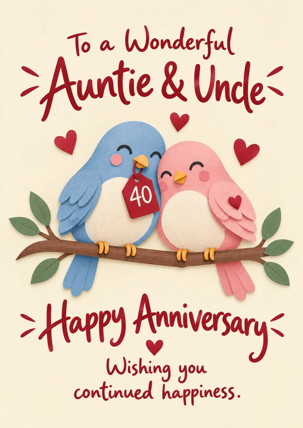 Anniversary - Personalised Card — with punch holes