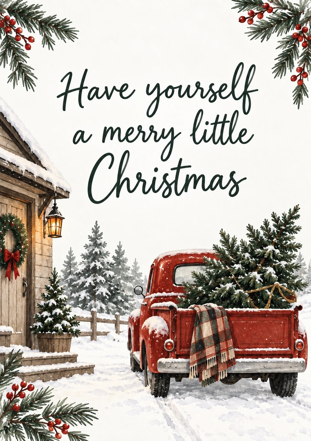 Christmas - Personalised Card — with punch holes