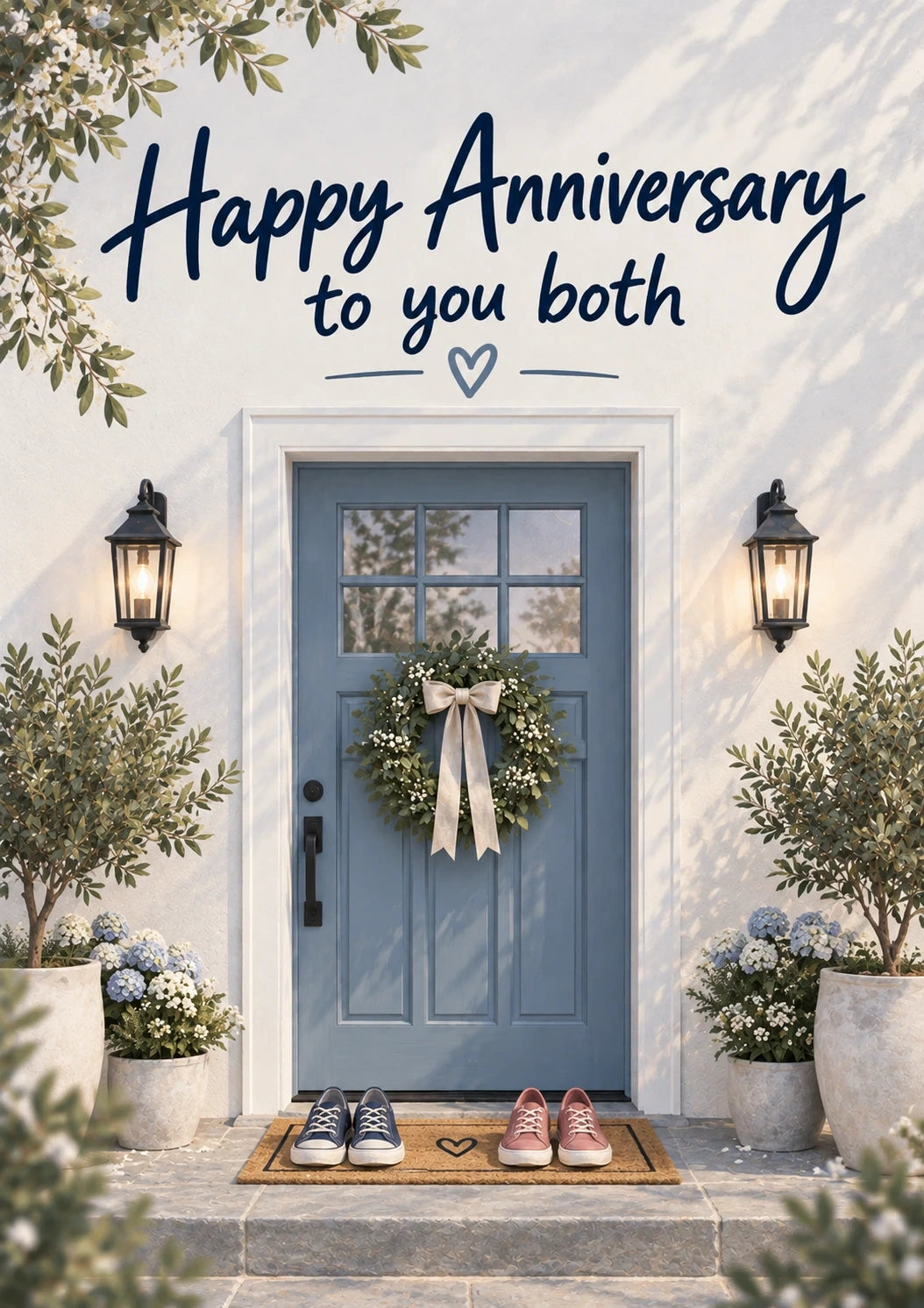 Anniversary - Personalised Card — with punch holes