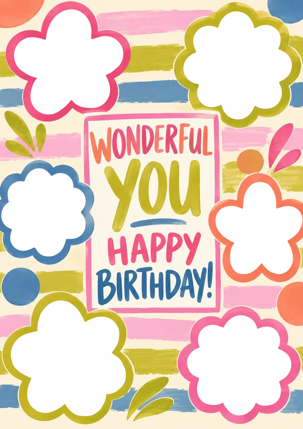 Birthdays - Personalised Card — with punch holes