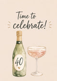 Load image into Gallery viewer, Champagne Bottle Toast 40th Birthday Card for Her
