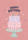 Load image into Gallery viewer, Pastel Floral Tiered Cake 15th Birthday Card for Her
