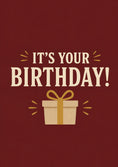 Load image into Gallery viewer, Bold Red and Gold Gift Box 90th Birthday Card
