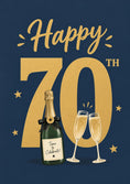 Load image into Gallery viewer, Gold Champagne Toast Happy 70th Birthday Card

