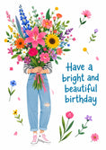 Load image into Gallery viewer, Bright Wildflower Bouquet 19th Birthday Card for Her
