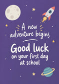 Load image into Gallery viewer, Space Rocket Adventure Begins Back to School Card
