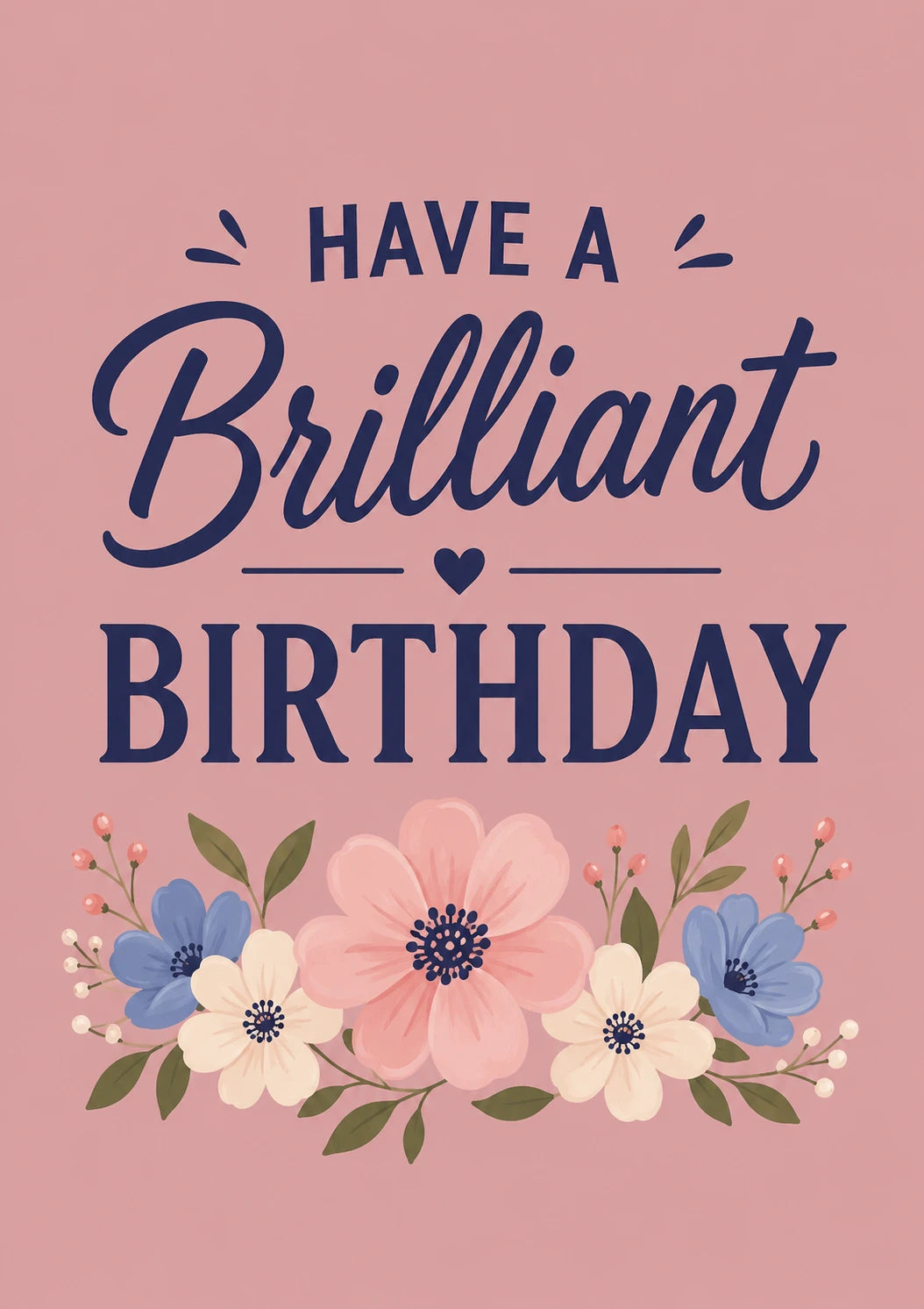 Navy Floral Brilliant 85th Birthday Card for Her