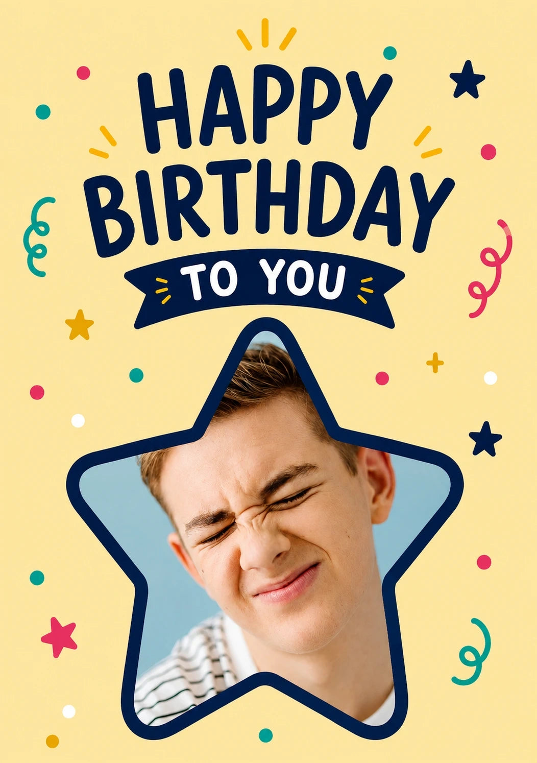Birthdays - Personalised Card — with punch holes