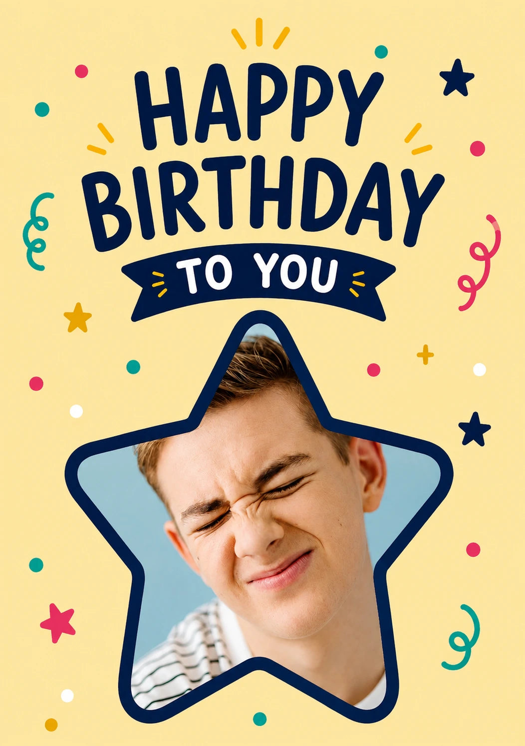 Happy Birthday to You Star Photo Upload Birthday Card for Him