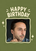Load image into Gallery viewer, Olive Green Sparkle Photo Upload 40th Birthday Card for Him
