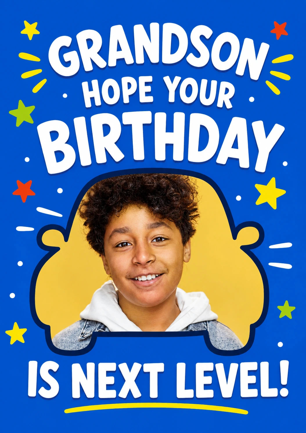 Next Level Grandson Photo Upload Birthday Card for Him