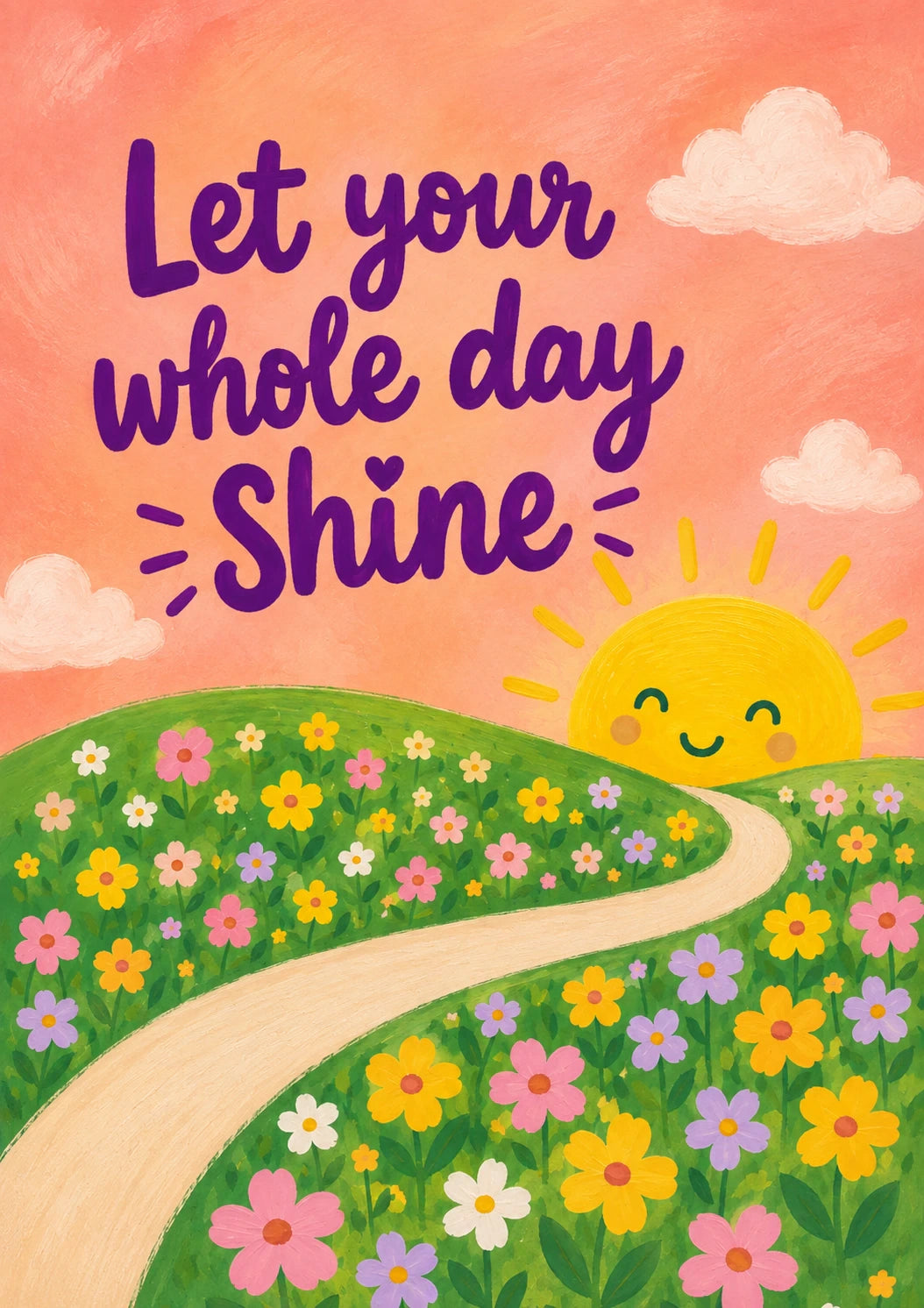 Sunshine Floral Path Let Your Whole Day Shine Birthday Card
