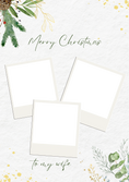 Load image into Gallery viewer, Botanical Polaroid Collage Photo Upload Christmas Card for Her
