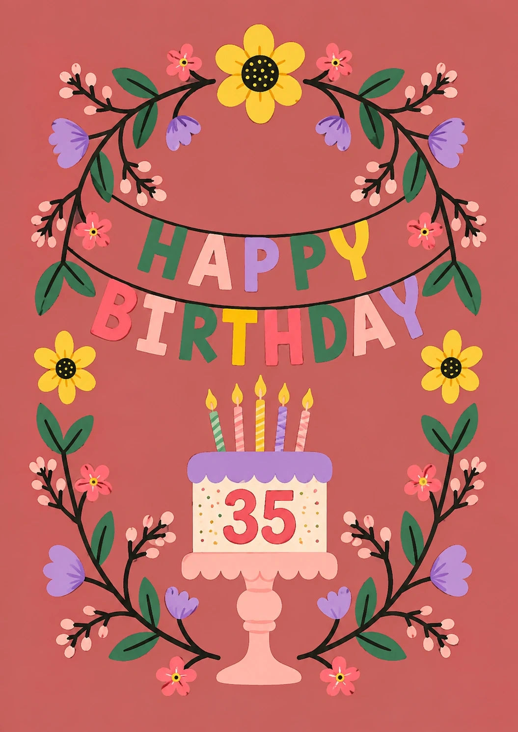 Birthdays - Personalised Card — with punch holes