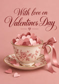 Load image into Gallery viewer, Floral Teacup Hearts Valentine's Day Card for Fiancee
