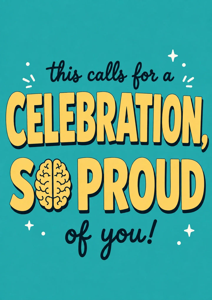 Brain Illustration So Proud of You Congratulations Card