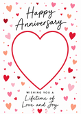 Load image into Gallery viewer, Scattered Hearts Lifetime of Love Photo Upload Anniversary Card
