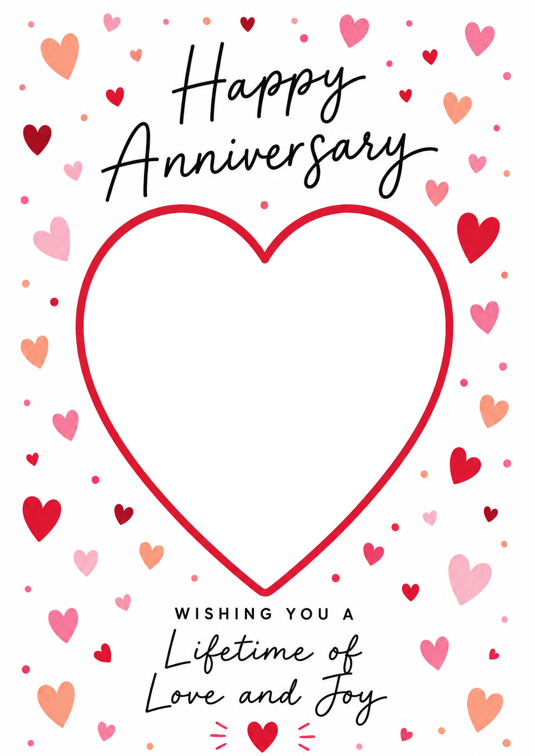 Scattered Hearts Lifetime of Love Photo Upload Anniversary Card