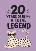 Load image into Gallery viewer, Funny Cool Leopard in Sunglasses 20th Birthday Card
