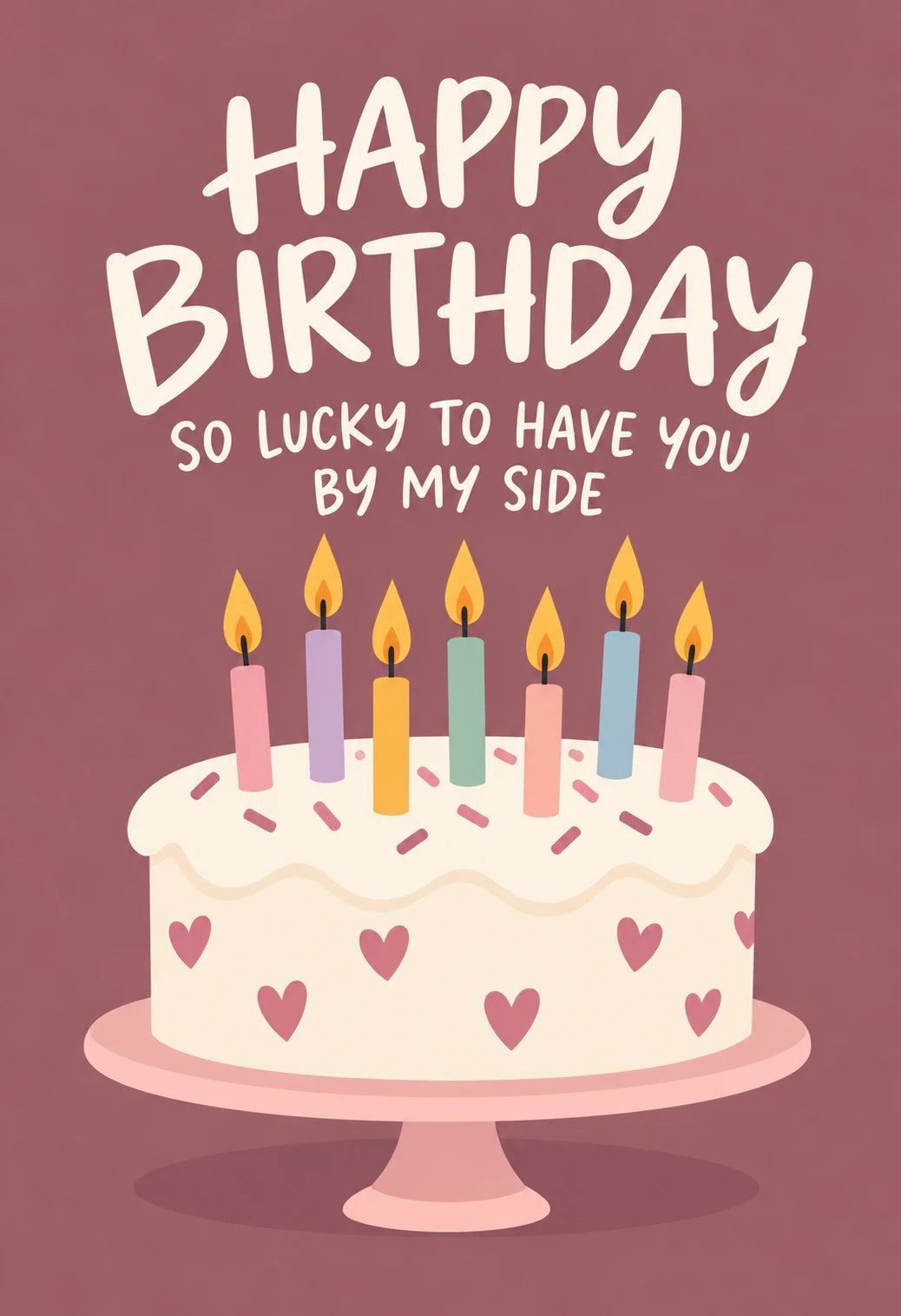 Funny Lucky to Have You Heart Cake 20th Birthday Card for Her
