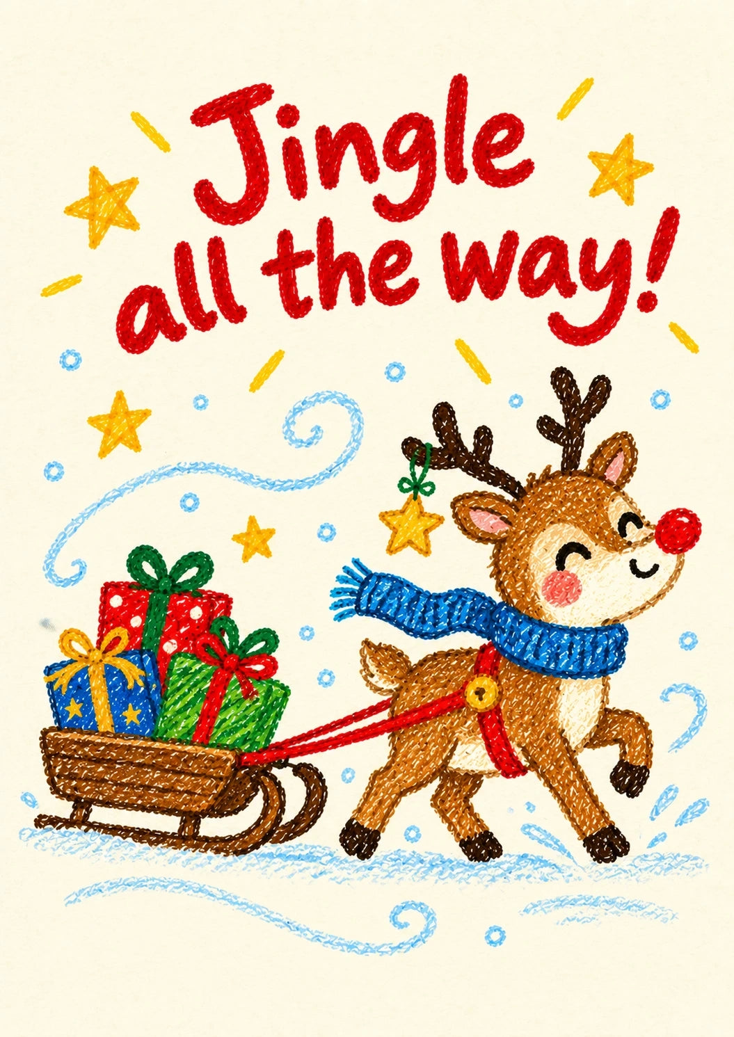 Christmas - Personalised Card — with punch holes