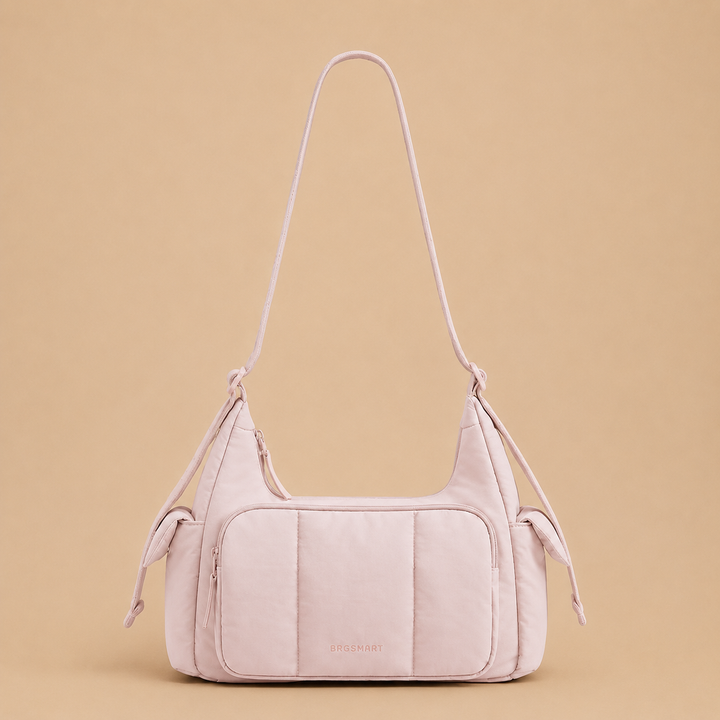 bagsmart Puffer Crossbody Hobo Shoulder Bag for Women - Baby Pink