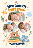 Load image into Gallery viewer, Funny Don't Panic New Parents Photo Upload New Baby Card for Brother
