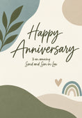 Load image into Gallery viewer, Boho Nature Son and Son-in-Law Anniversary Card
