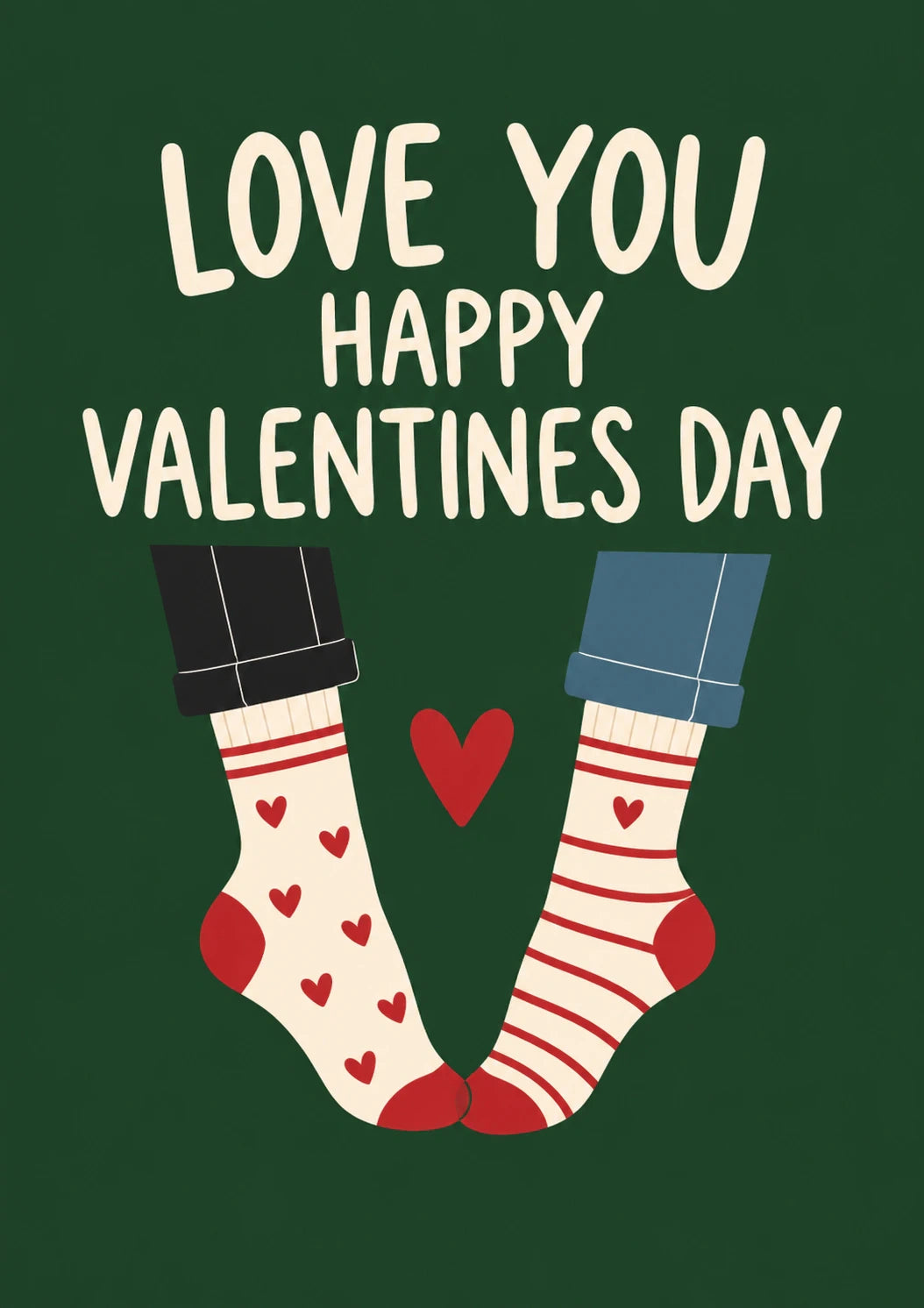 Cosy Heart Socks Valentine's Day Card for Boyfriend