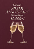 Load image into Gallery viewer, Champagne Bubbles Toast 25th Anniversary Card for Wife
