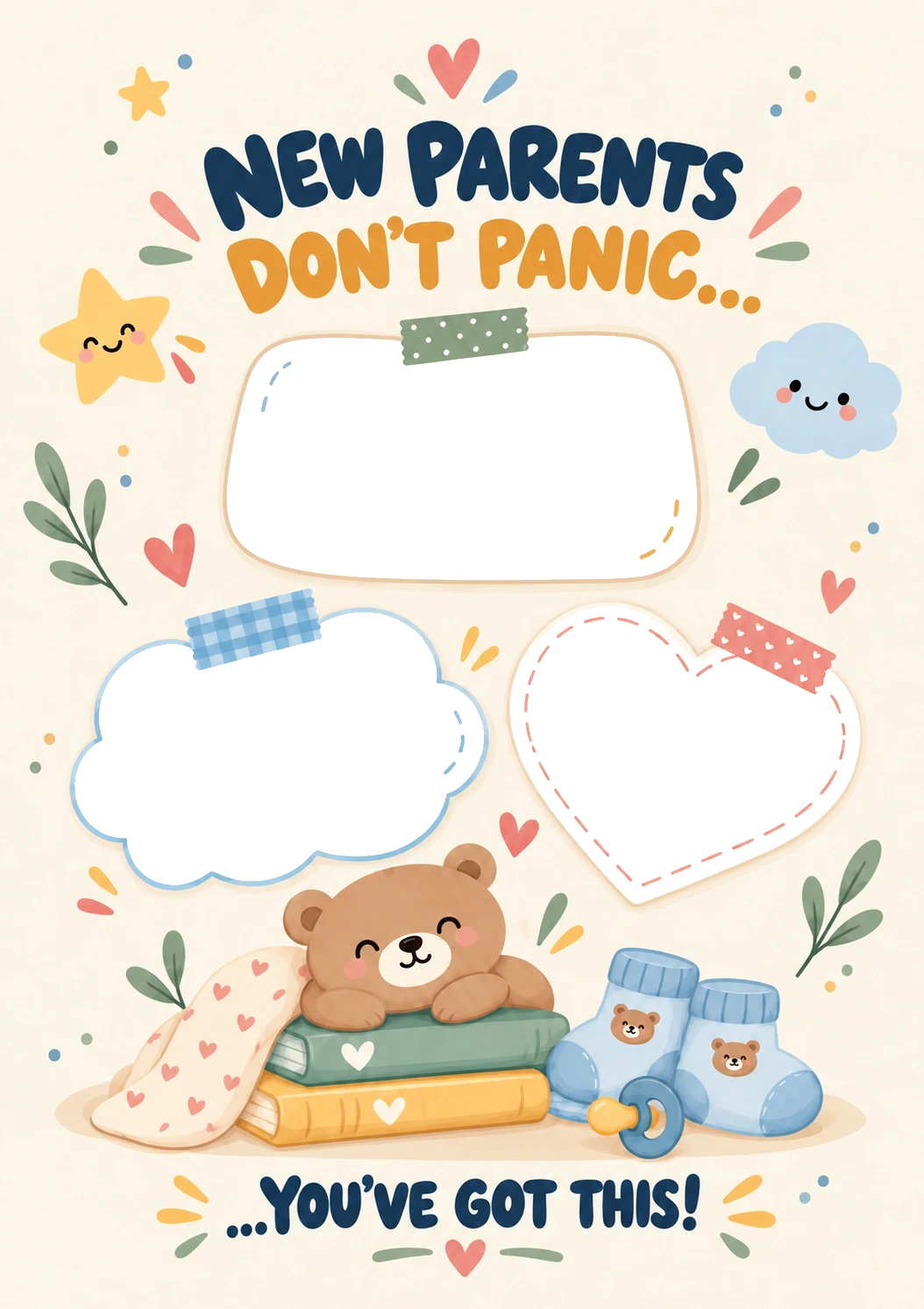 Funny Don't Panic New Parents Photo Upload New Baby Card for Brother