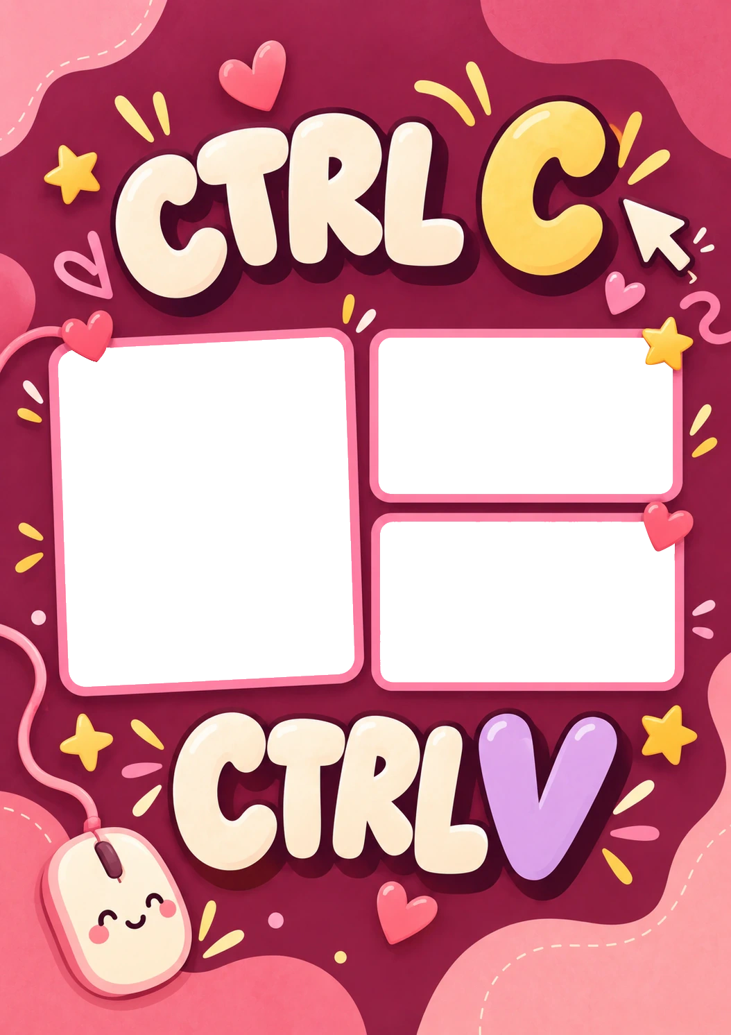 Funny Ctrl C Ctrl V Split Photo Upload Birthday Card