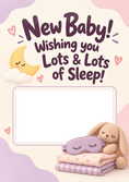 Load image into Gallery viewer, Funny Lots of Sleep Moon Photo Upload New Baby Card for Sister

