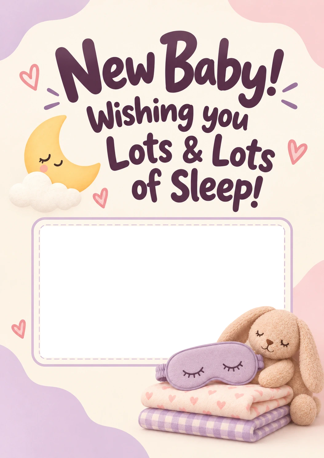 Funny Lots of Sleep Moon Photo Upload New Baby Card for Sister