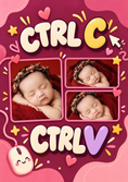 Load image into Gallery viewer, Funny Ctrl C Ctrl V Split Photo Upload Birthday Card
