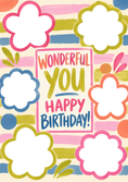 Load image into Gallery viewer, Wonderful You Floral Photo Upload Birthday Card for Her
