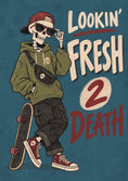 Load image into Gallery viewer, Funny Skater Skeleton Fresh 2 Death Halloween Card for Him
