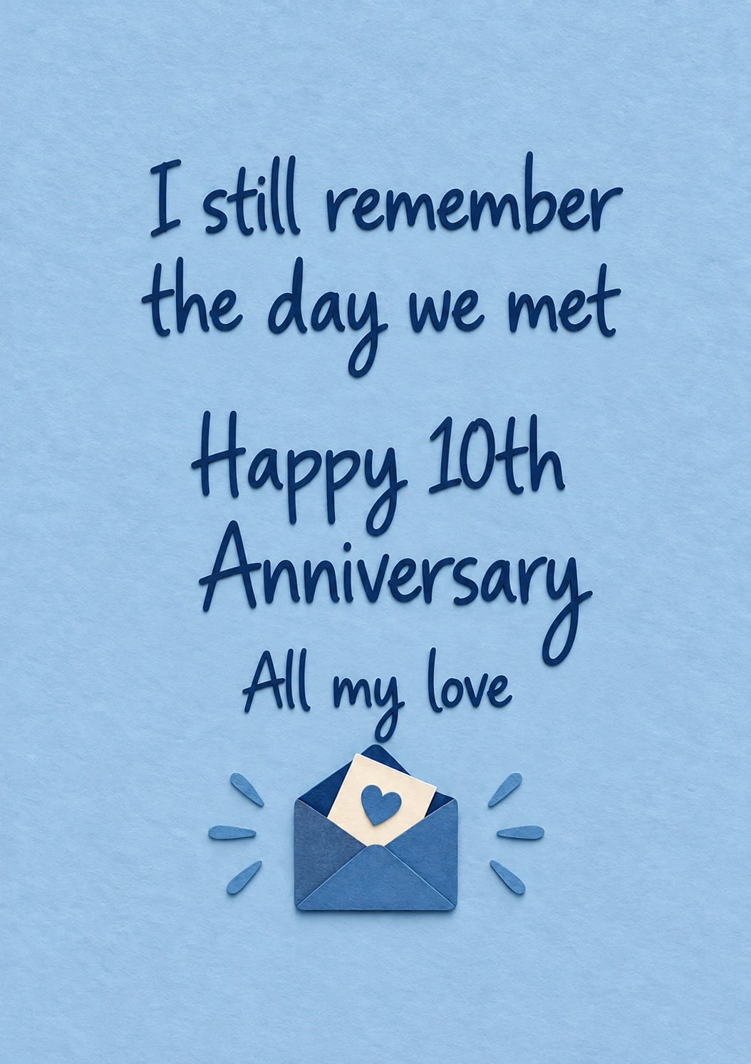 I Still Remember the Day We Met 10th Anniversary Card for Him