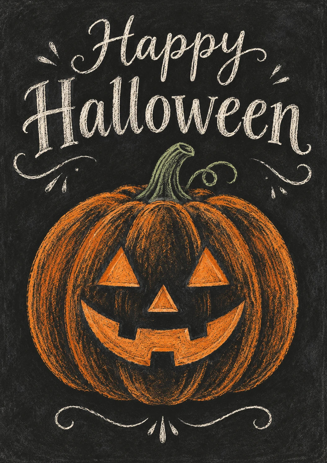 Chalk Art Jack-o'-Lantern Halloween Card for Her
